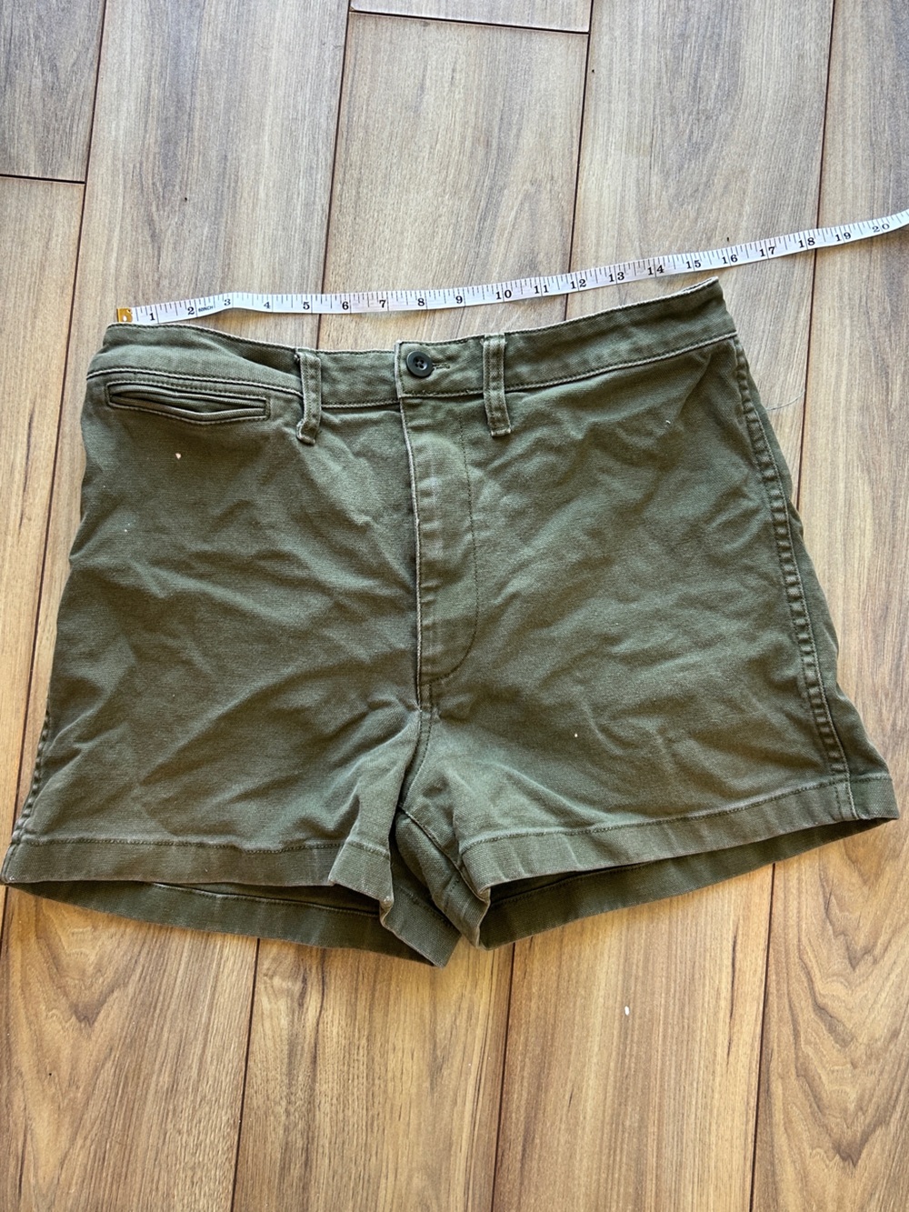 Madewell Olive Green High-Rise Shorts